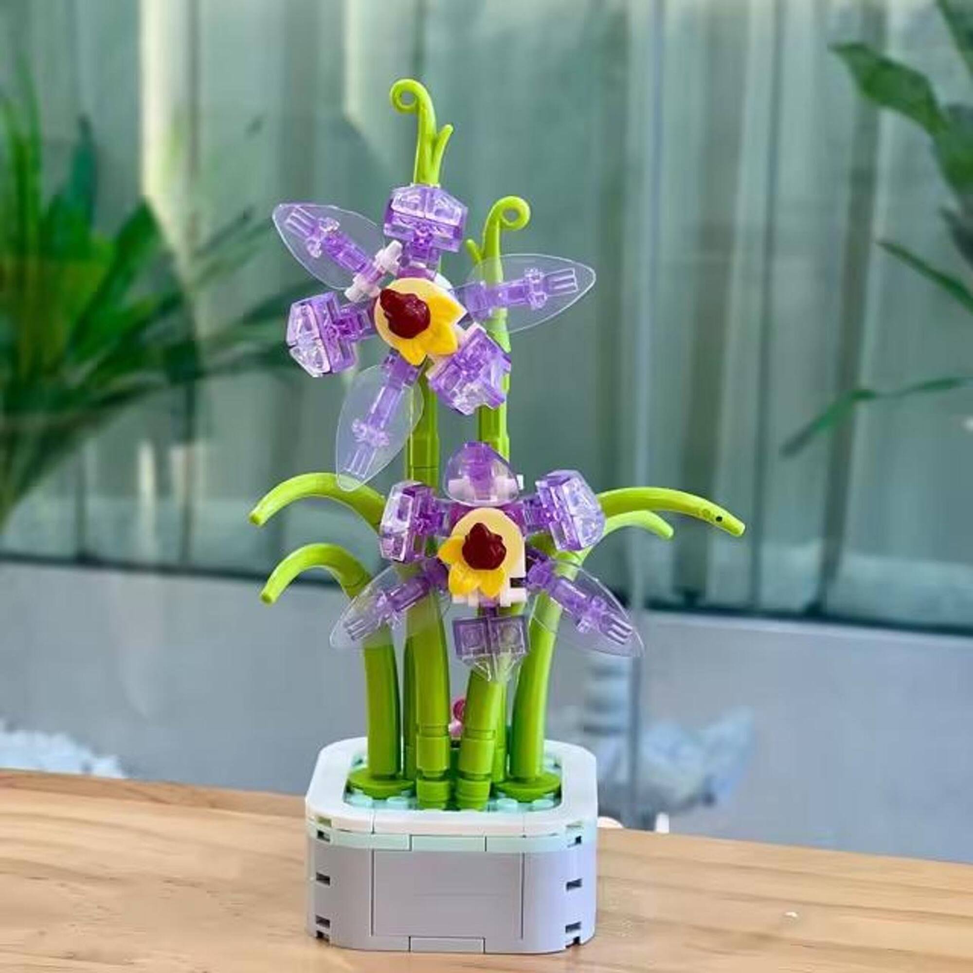 Lotus Petal Orchid Building Brick Potted Flower